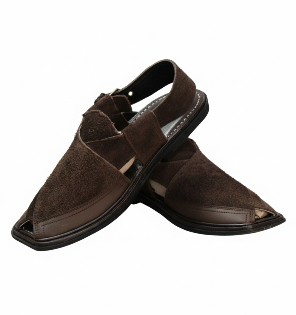 Chocolate Color Suede With Side Strip Charsadda Chappal